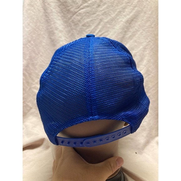 Vintage Chevron DELO Oil & Lubricants Mesh Back Trucker Hat SnapBack Cap - Picture 3 of 3